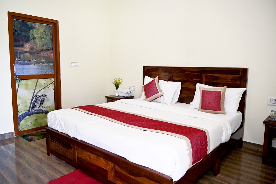 Comfortable double bed room at The Moti Mahal Hotel