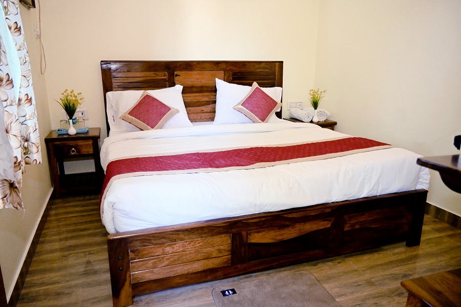 Comfortable bedroom at The Moti Mahal Guest House Ranthambore